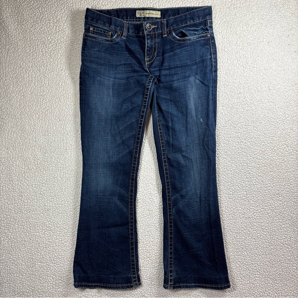 BKE Denim Sabrina Stretch Women's 28 x 31.5 Dark Wash Low Rise Flared Blue Jeans